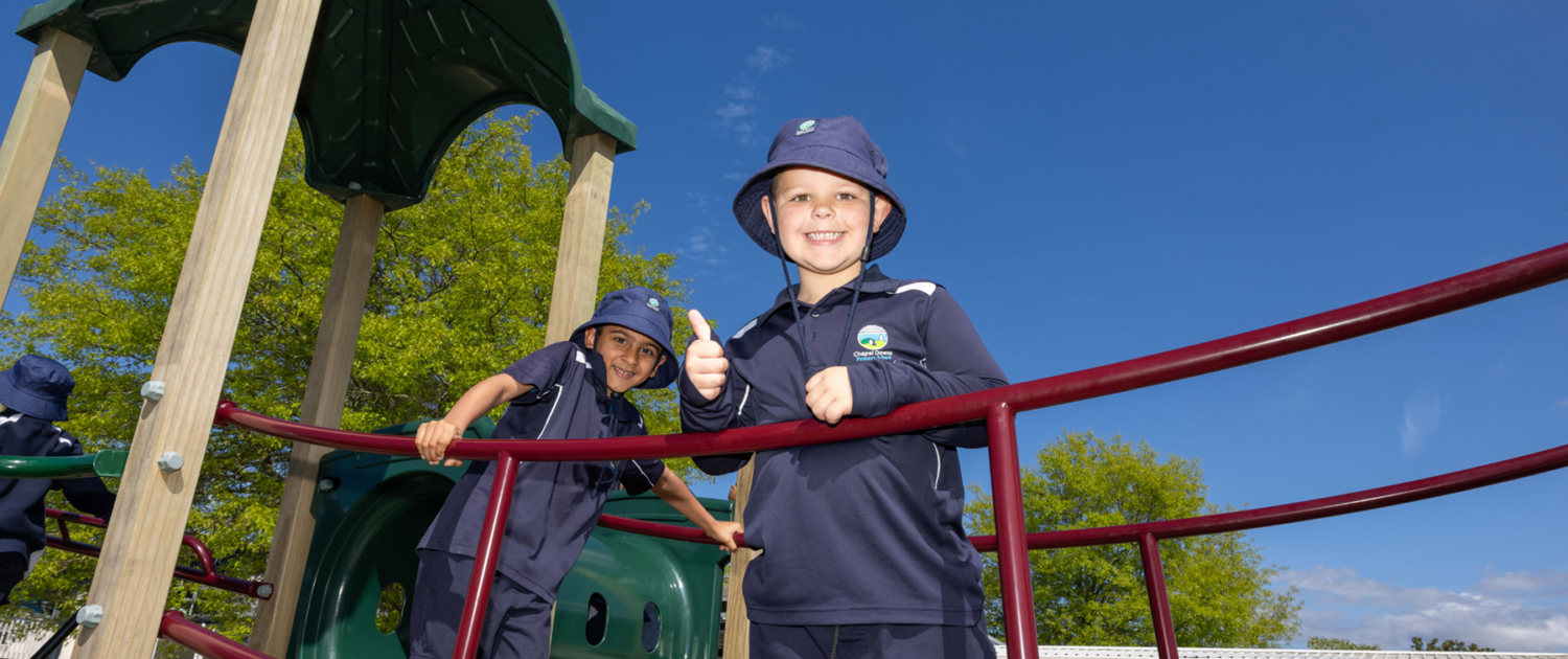 Smiling kid on playground